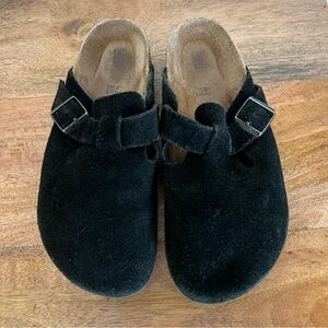 Birkenstock Boston Black Suede Clog Size 42 L-11 M-9 Narrow